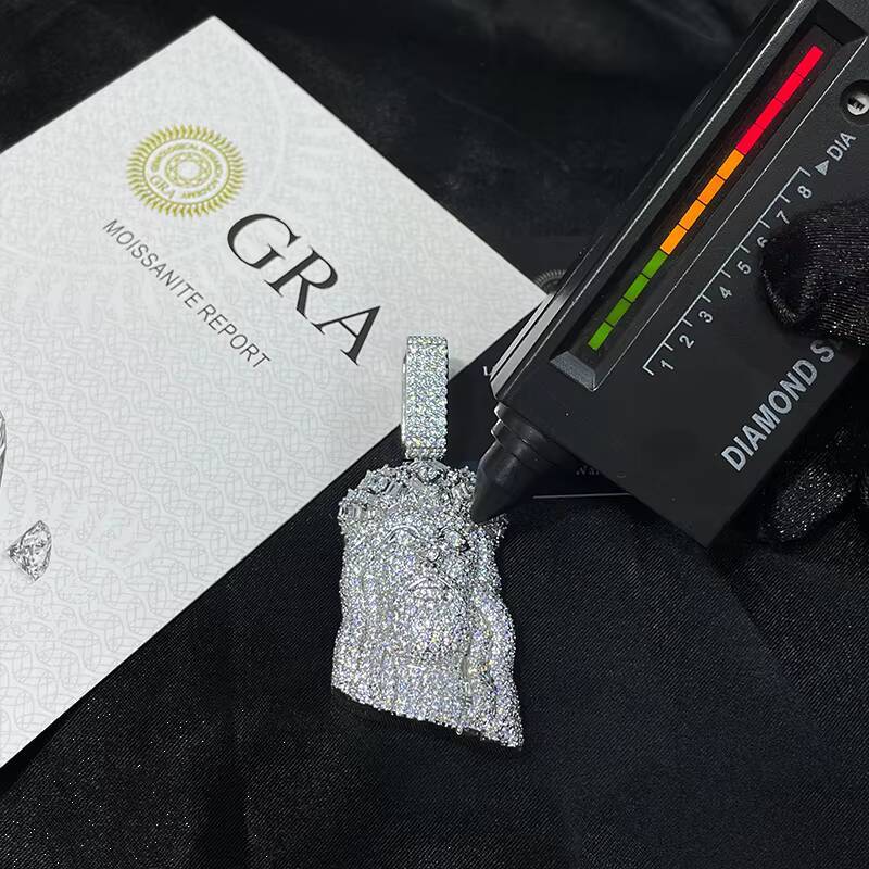 Hip Hop 925 Silver Pass Diamond Tester Bling Iced Out GRA VVS Full Moissanite Jesus Christ Pendant for Chain Men Jewelry