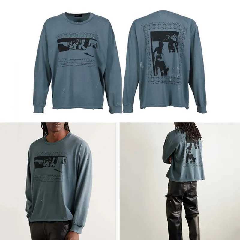 Top ERD Graffiti Portrait Print Sweatshirt Letter ERD Long Sleeve T-shirt American Street Cotton Loose Men Women Top Tees J251105