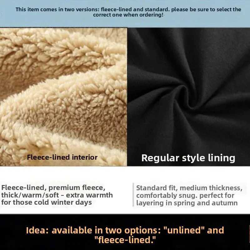 Winter Mens Plush Lined Sweatshirt - Heavyweight Zip Up Hoodie with Fleece Lining Loose Fit for Cold Weather Comfort S-4XL 5XL W251106