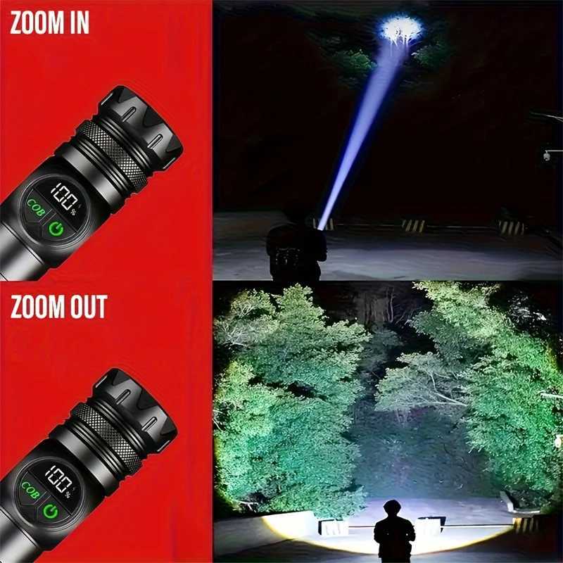 High Strong Power LED Flashlights USB Rechargeable Magnetic Tactical Torch With COB Side Light Camping Fishing Zoom LanternW251106