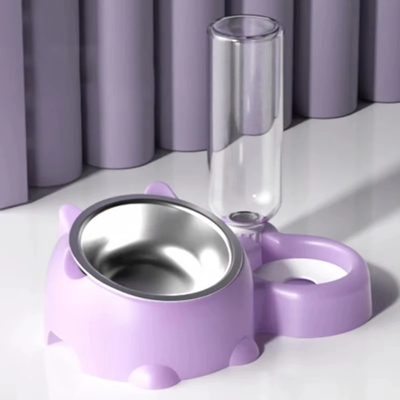 Pet Drinking Bowl Thickened Large Tilt Drinking Bowl Cat Neck Protector Cat Accessories Water Dispenser 250403