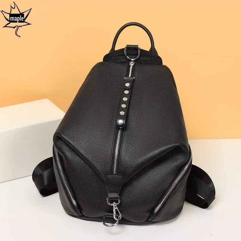 Anti-Theft Women's Genuine Cow Leather Backpacks 2025 Green Pink Ladies Fashion Travel School Bags Female Daily Holiday Knapsack