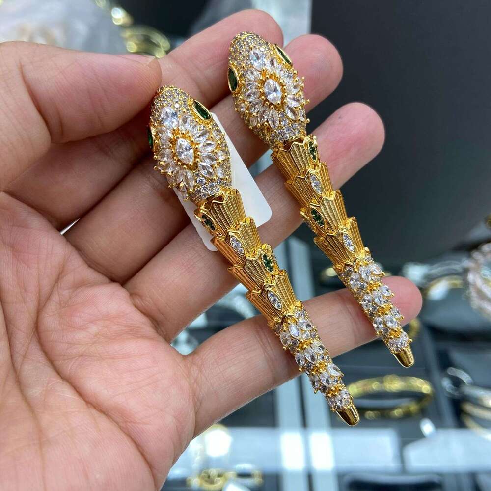 WRAN New Five-Piece Snake Necklaces Bracelet Earrings Set for Women High-End Luxury Style