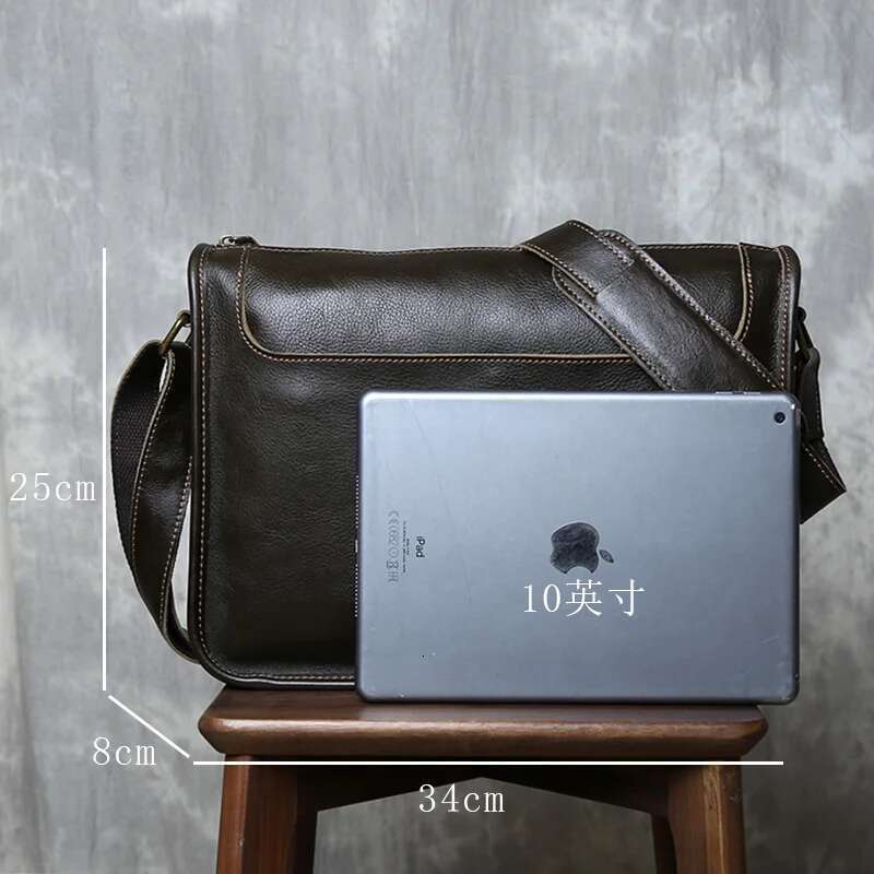 Genuine Leather Crossbody Men's Casual Shoulder Retro And Simple Top Layer Cowhide Niche High-End Texture Mailman Bag