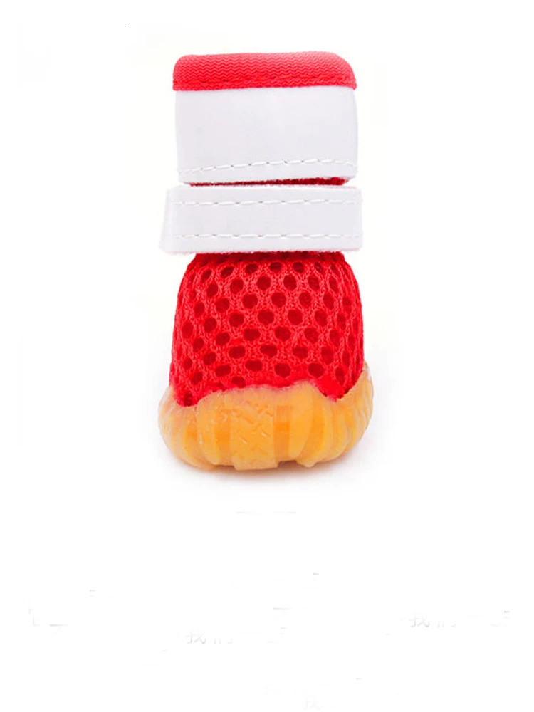 4PCS/set Pink Red Blue Yellow Non-slip Summer Dog Shoes Breathable for Small Dogs Pet Socks Sneakers Puppy Cat Shoes Boots Teddy 250402