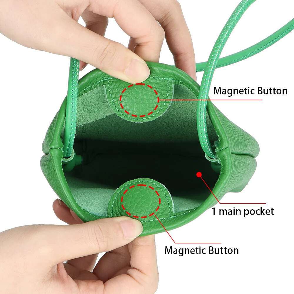 Leather Mini Korean Version First-Layer Cowhide Crossbody Shoulder Fashionable Versatile Aron Small Mobile Phone Bag