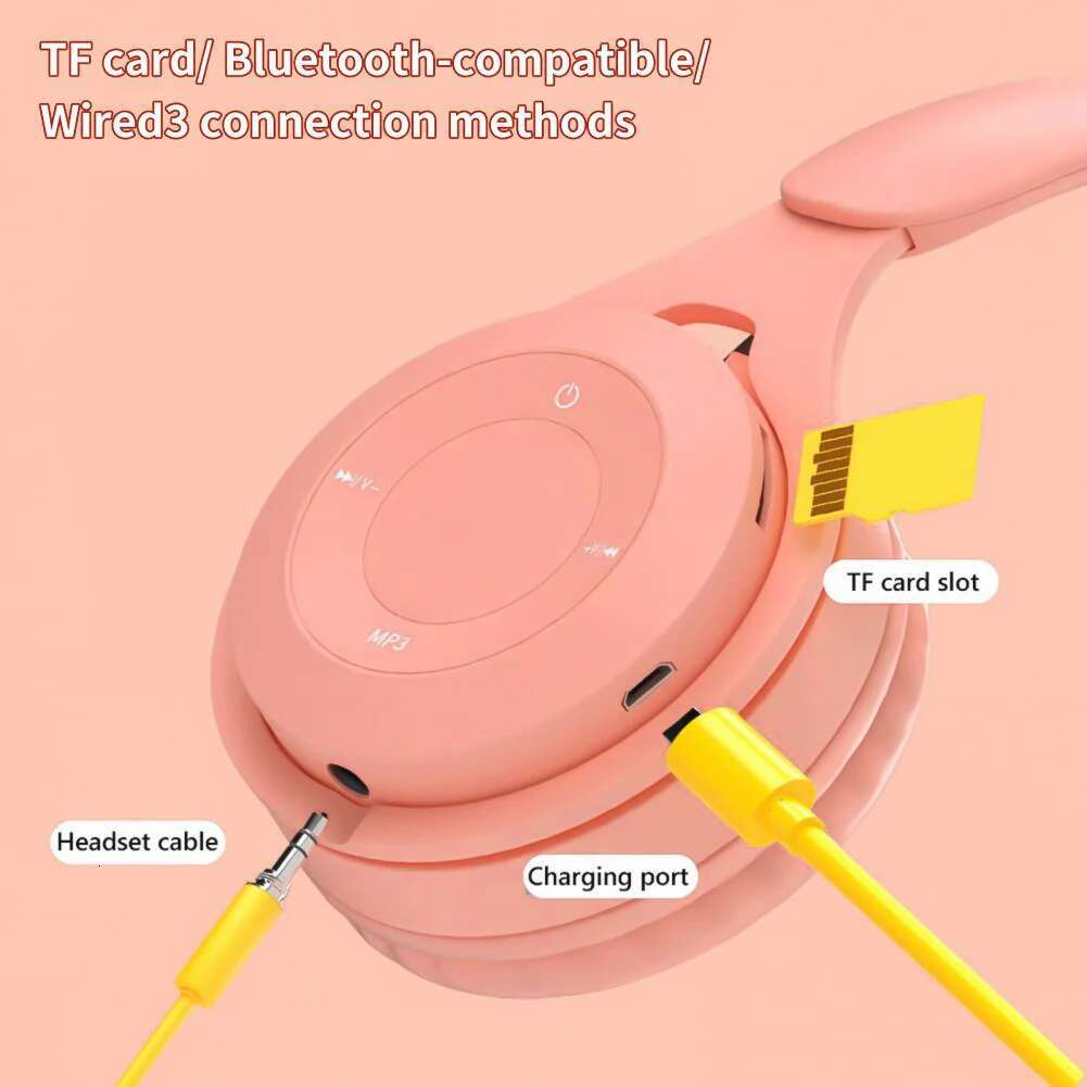 Kids Wireless Bluetooth Earphones Stereo Foldable Helmets Gaming Headsets Over-ear Headphones for Android ios
