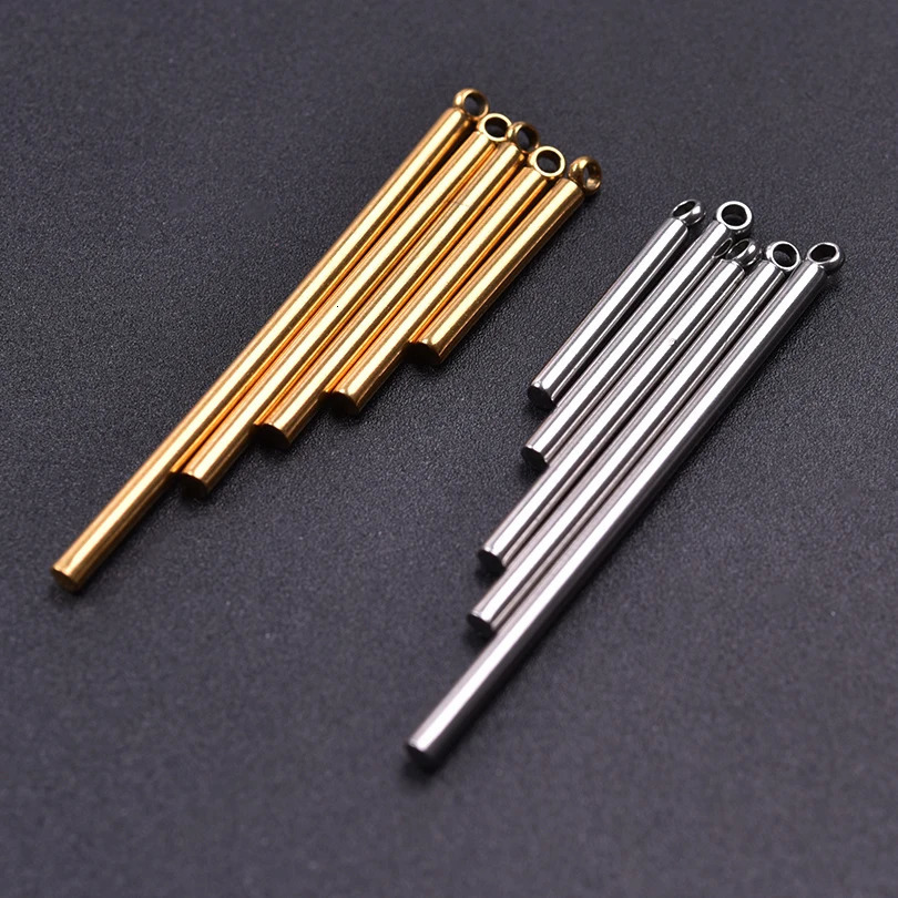 10 piecesbatch cylindrical stainless steel pendant charm DIY jewelry making accessories necklace earrings 250325