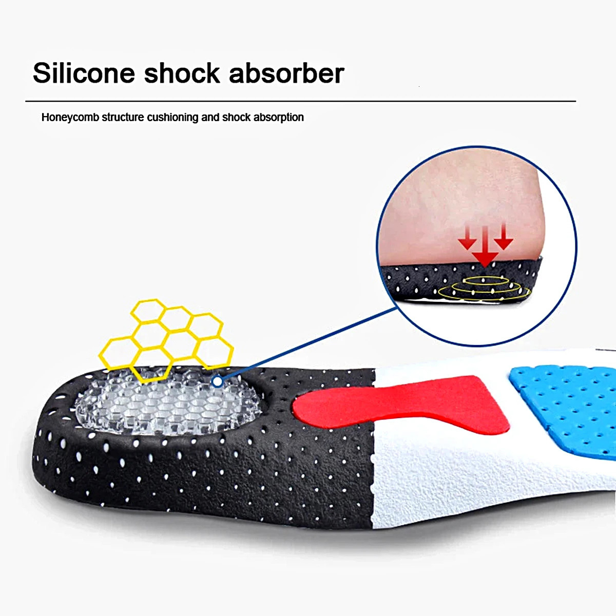 1Pair Orthopedic Insoles Memory Foam Cushion Gel Insole Silicone Arch Support Pads Sport Shoe Pad Soft Running Insert 251105