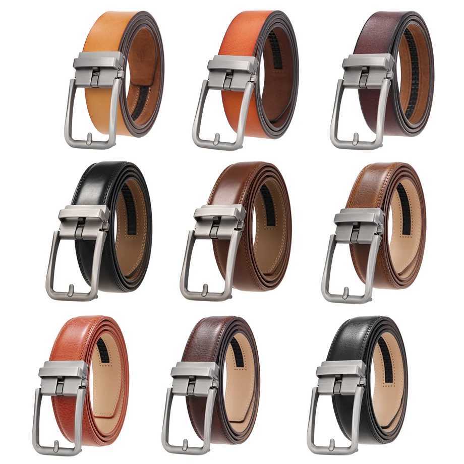 Plyesxale Real Leather Belts For Men Mens Belts Luxury Ratchet Dress Belt With Automatic Buckle Retro Waist Strap Male B1094XJ251106