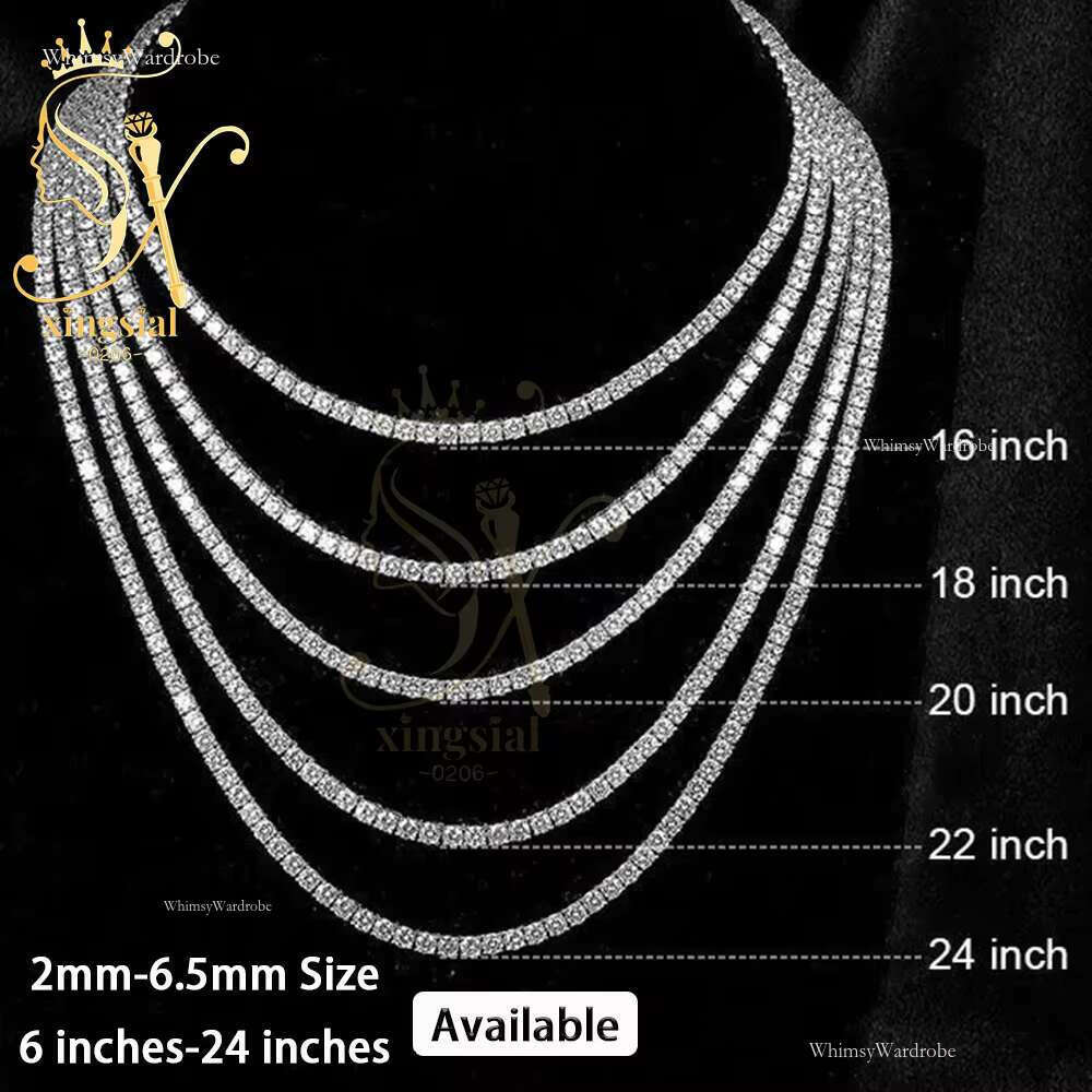sial High Quality GRA Sier 4mm Round Dia Necklace Bracelet Tennis Chain Moissanite