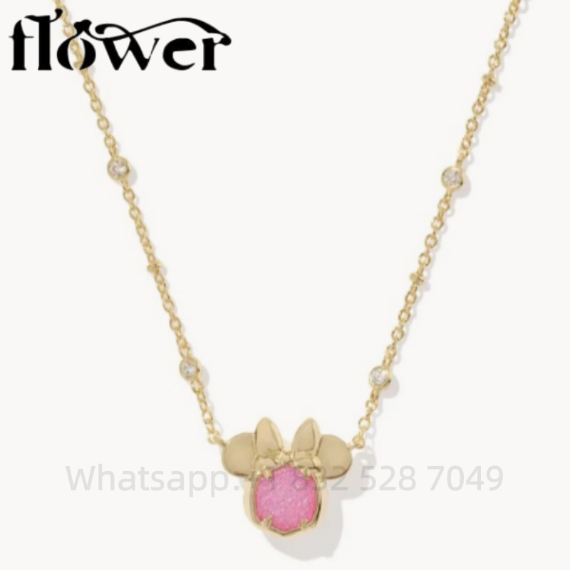 KS Fine Jewelry 2025 New Oval Crystal Flower Pendant Necklaces Kendraly Necklace Jewelry Scotts Chain Elegance Female Collar As Christmas Gift