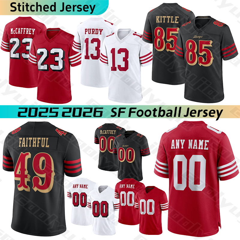 San FranciscoCity 49ersS Football Jerseys Brock Purdy Christian McCaffrey Bosa George Kittle Jennings Bourne Cowing Juszczyk Huff winters Mustapha Taylor jersey