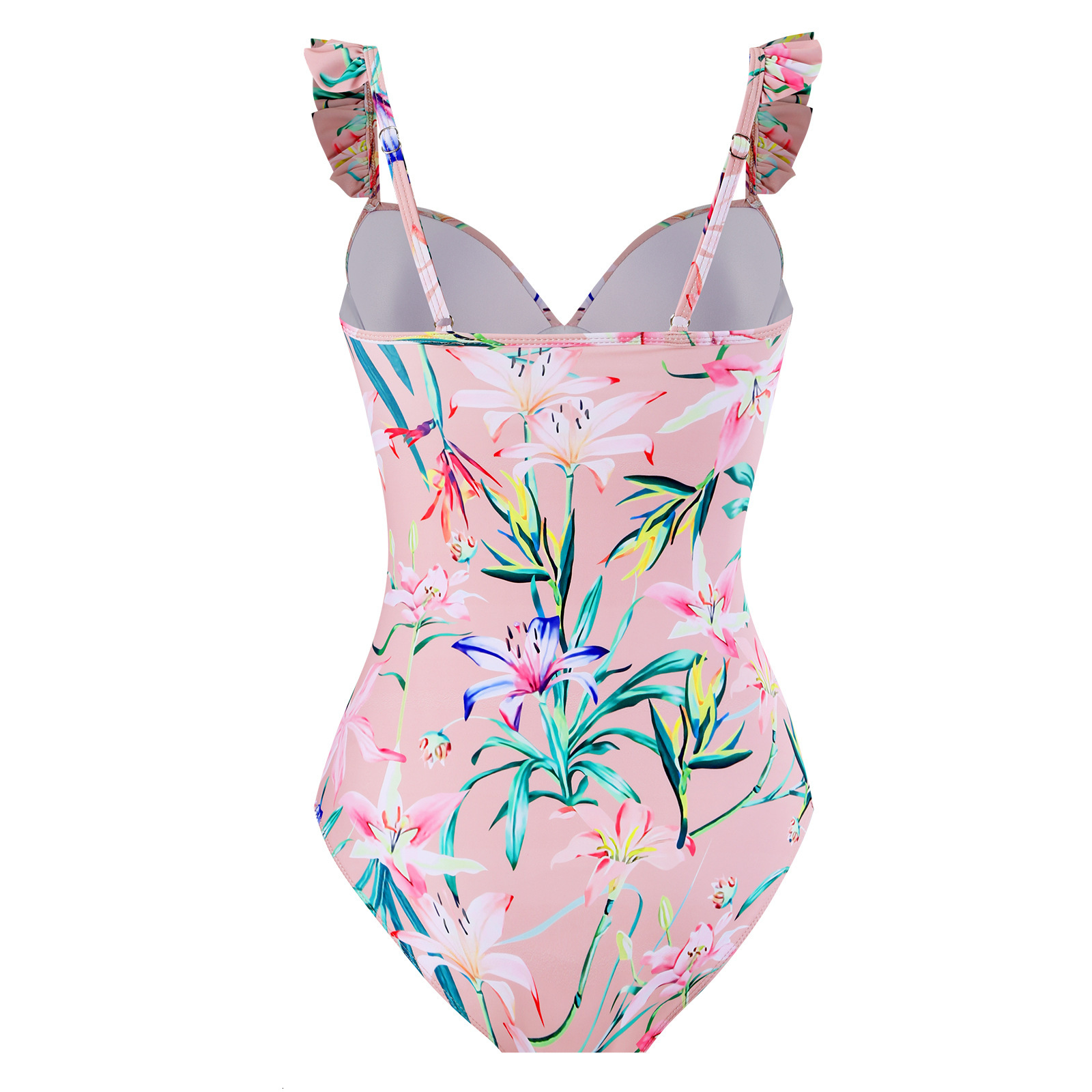 2025 new one-piece for women, conservative coverage, slimming effect, lotus leaf edge hanging feeling, wrapped skirt vacation swimsuit