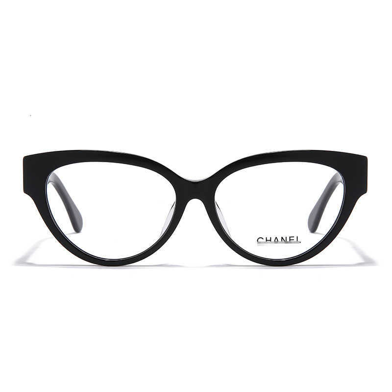Luxury sunglasses Top quality CH3436 Cats Eye Coarse Crazy Edition High end Sense Big Face Look Thin Net Red Black Frame Bare Myopia Eyeframe