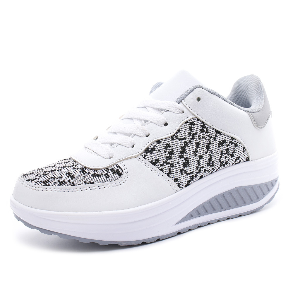 Hot Sale-Soft Microfiber Vamp Fitness Shoes White Lace-up Women Sneakers Lightweight Female Hot Basket Femme