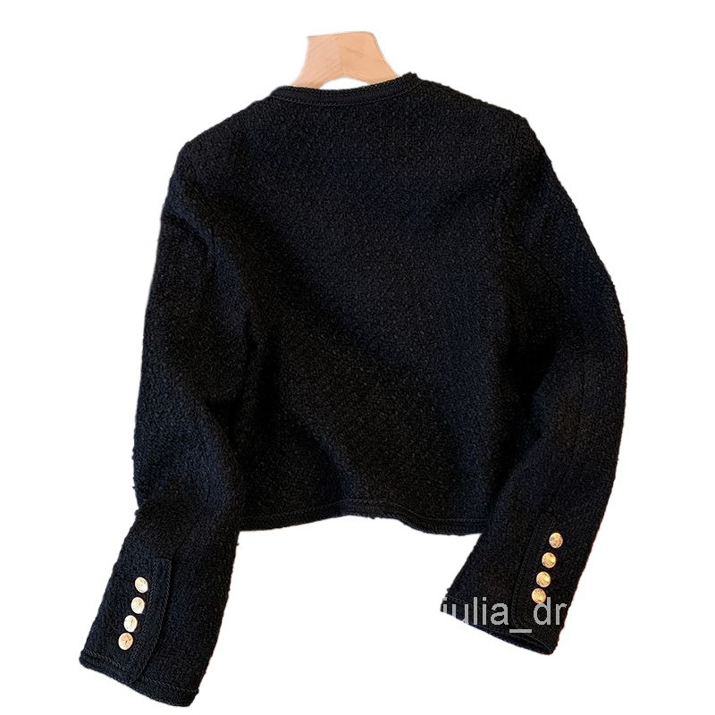 Short Black Jacket for Women Spring and Autumn New Light Mature Style Elegant Socialite Blazer