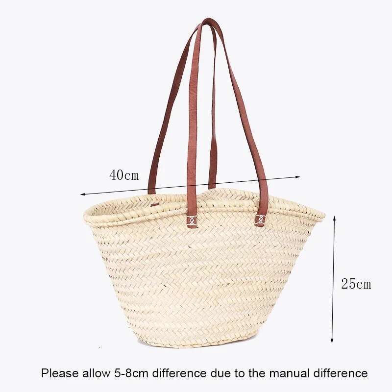 2025 Beach French Style Straw Bags for Women Raffia Handbag Holiday Basket Ins Hand Bag Top Quality Woven Purse Carrycot