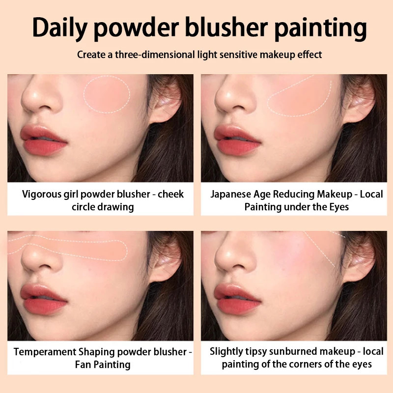 Kakashhow Youthful Gradient Blush Natural nude shadows easy to mix formula longlasting matte finish 250325