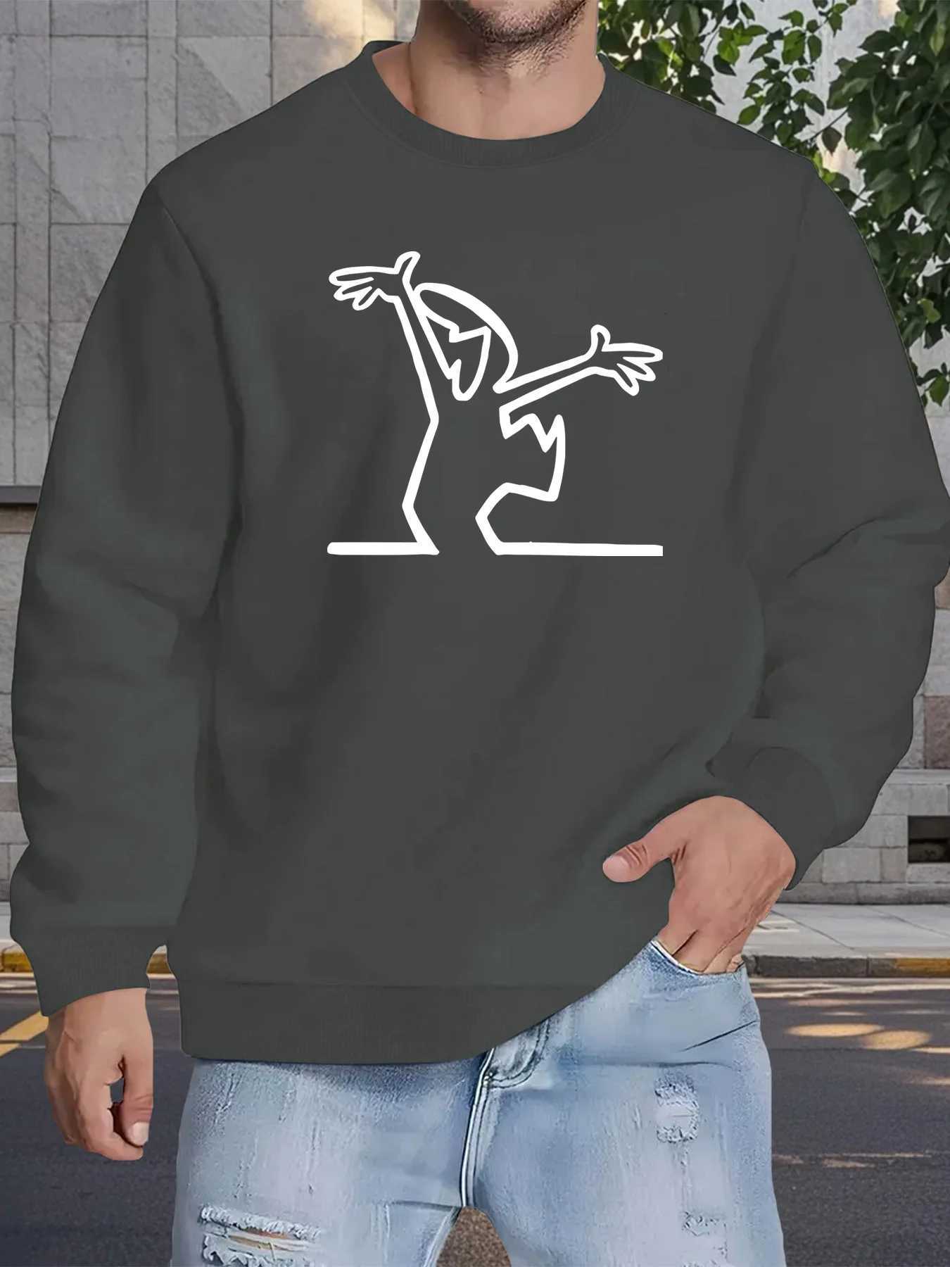 The new mens round-neck sweatshirt for Spring and Autumn 2025 is casual fashionable and comfortable with 3D pattern printing W251106