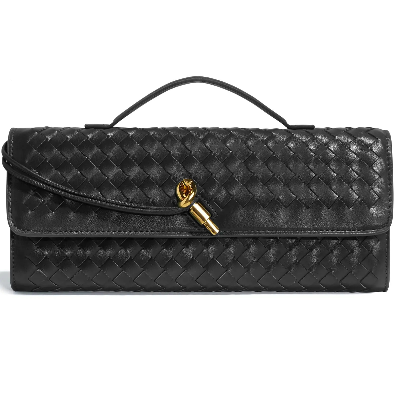 Womens woven handbags evening clutches leather formal crossbody bags 251105