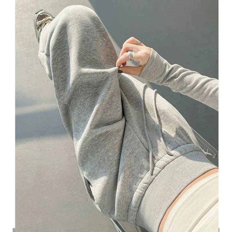 Women Classic Fashion Straight Leg Daily Pants Female Korean High Waist Slim Fit Trousers Lady Baggy Casual Sweatpants Z260314