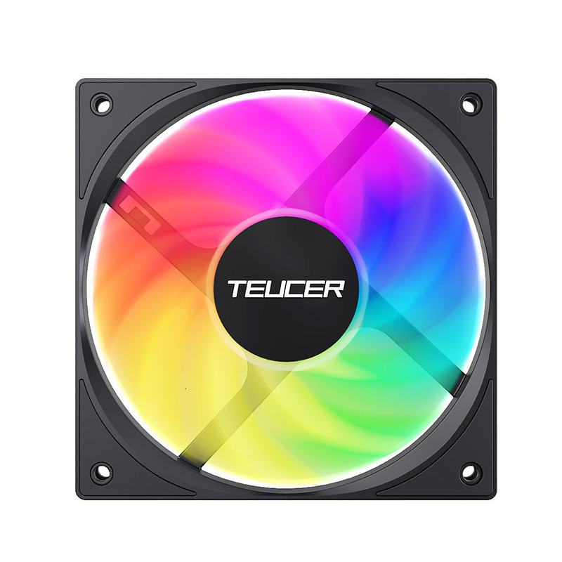 12015 Thin Fan Desktop Computer ARGB Case Fan Black 15mm Thick Temperature Controlled CPU Cooling Air