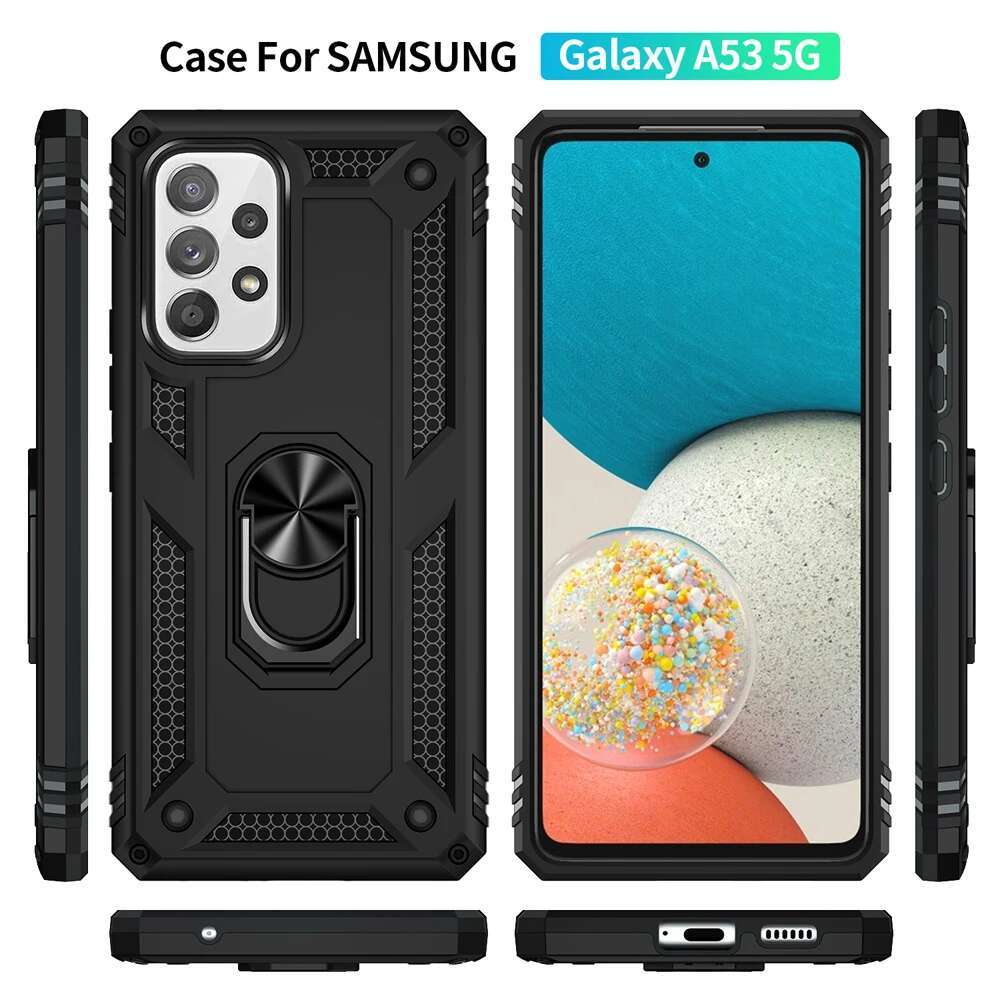 Shockproormor Case For Samsung Galaxy A33 A53 A73 A52 A12 A13 A42 A55 A35 A54 A51 A50 A32 A21s A71 A22 A41 Metal Ring Cover