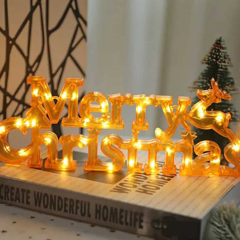 3D Merry Christmas Letter Light LED Garland Night Light Decoration for Home Holiday Party Festive DecorXJ251106