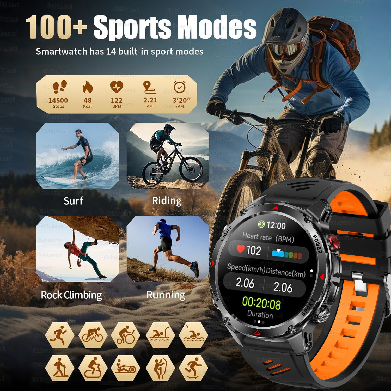 Military Grade TRex3 Sports Smart Watch Men Builtin GPS Compass Barometric Altimeter 3ATM Waterproof Swim Smartwatch 251105