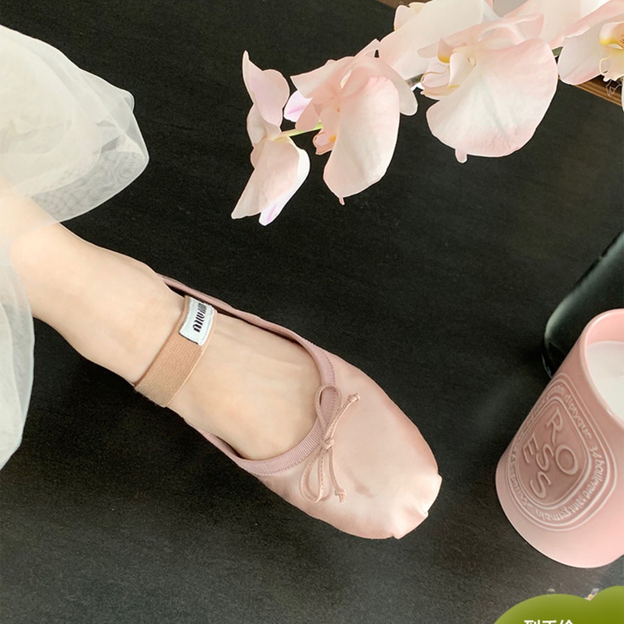 designer shoes new Women's flat Mary Jane ballet single shoes with fairy style bow and one-word strap