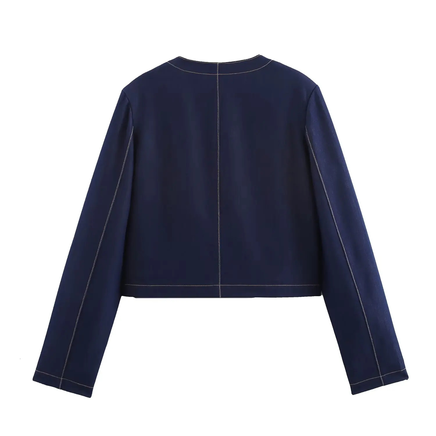 PB ZA Womens Long Sleeve Cut Jacket Gold Button Wide Match Leg Pants Fashionable and Elegant 250403