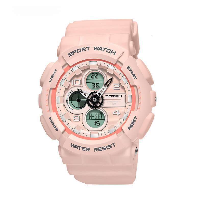 DHwatches Sanda Dual Movement Electronic Outdoor Casual Sports Waterproof Watch Multifunctional Trendy Cool Youth Wristwatch