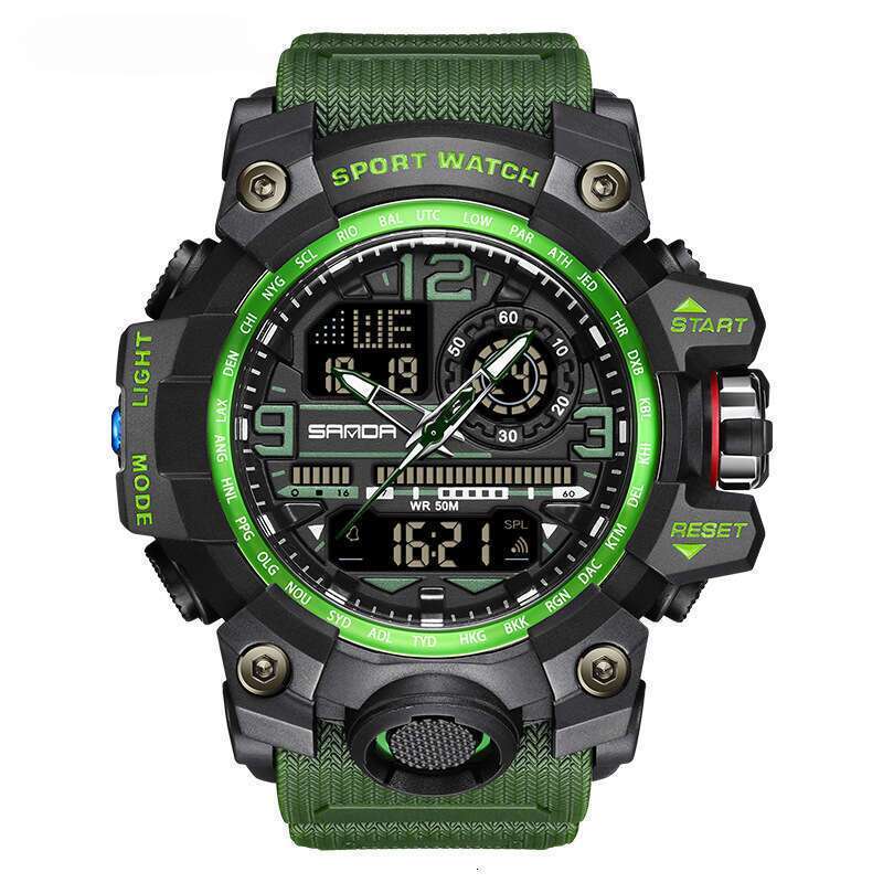 DHwatches Sanda Hot-Selling Model 3133 Trendy Fashionable Electronic Watch for Middle and High School Students, Sports Waterproof Multifunctional Wris