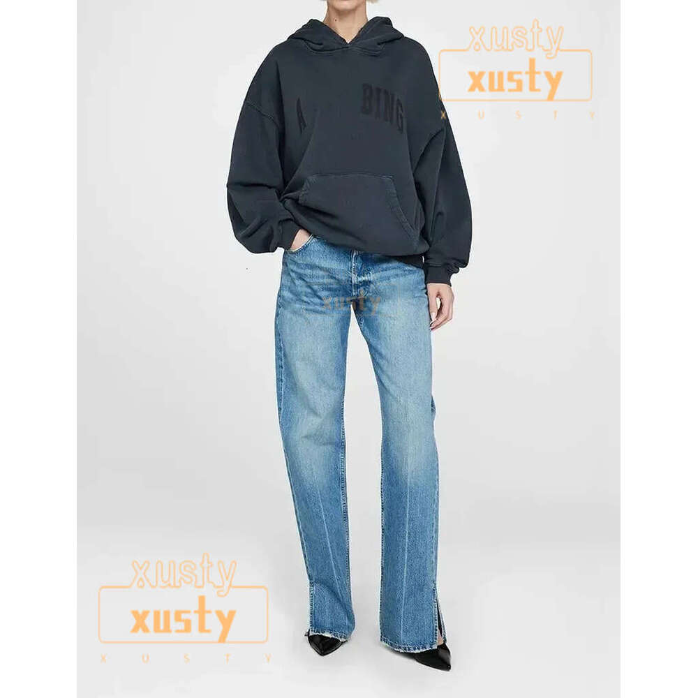 Aninelys Binglys Hoodies Designer Cotton Pullover Jumper New Classic Hand Embroidery Letter Print Loose Women Casual Versatile Round Neck Bing Sweatshirt E1d