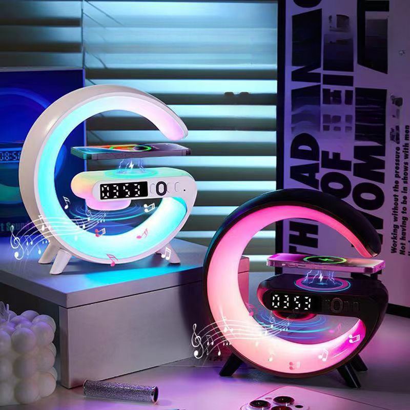 New Big G 3401 Bluetooth Wireless Charging Speaker Atmosphere Light Alarm Clock Multi functional