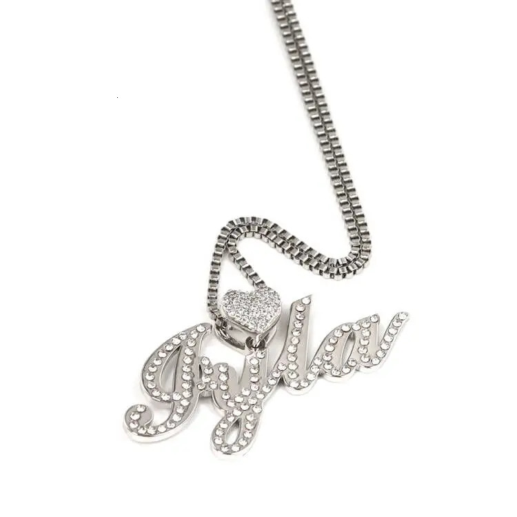 THE BLING KING Custom Stainless Steel Name Choker Personalized Heart Letters Pendant Necklace Accessories For Women Jewelry 251105