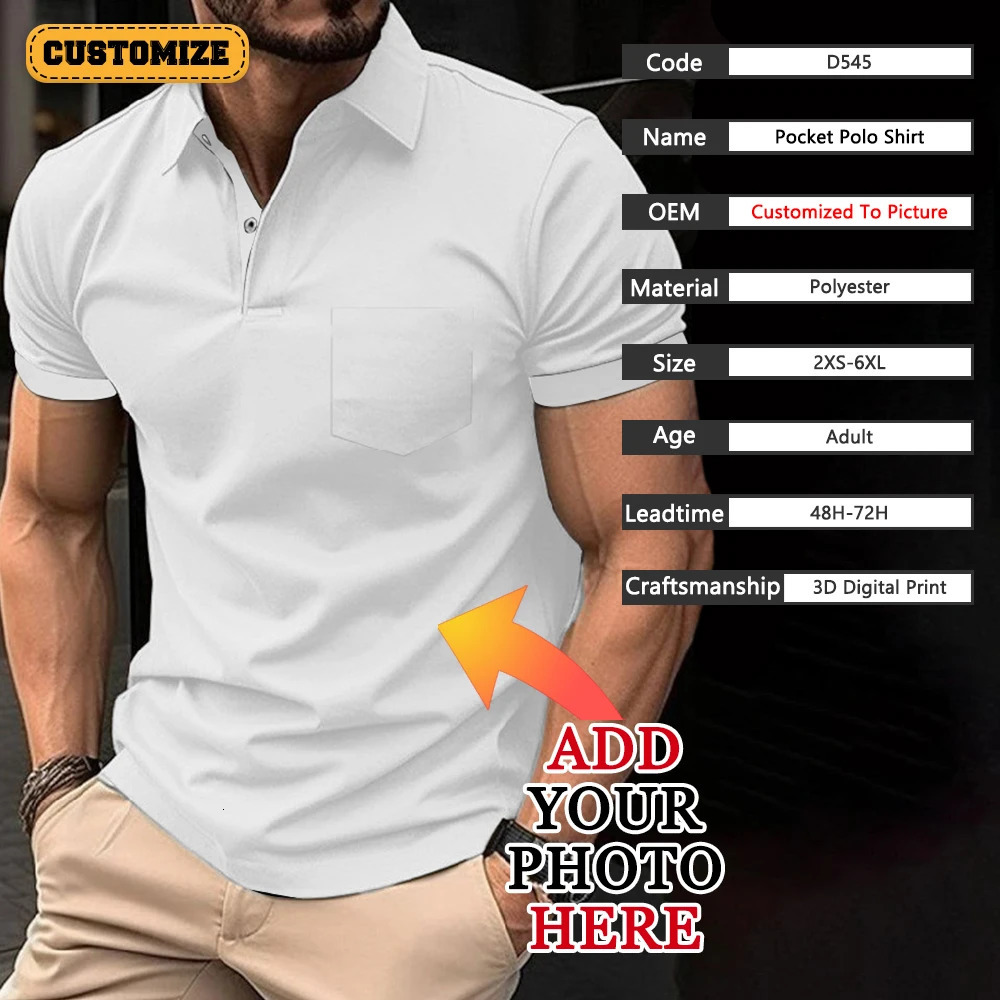 Customized Pattern Mens Polo Shirt Golf Shirt Summer Tennis Shirt Full Print Personalized Gift Direct Factory 250402