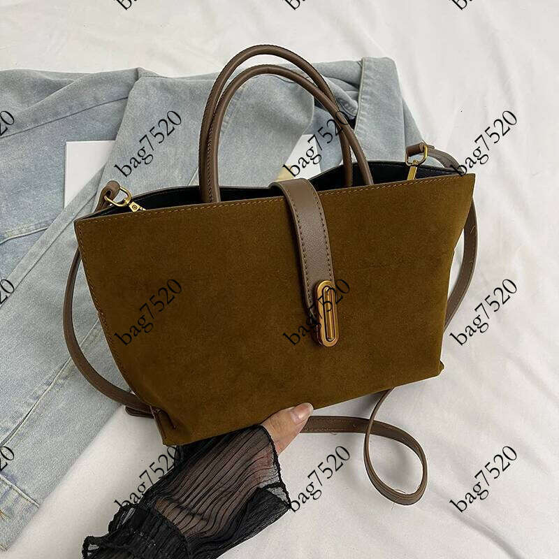 Stylish Design Retro Fashion New Faux Suede Crossbody Hasp Sewing Thread 2025 Large Capacity Commute Shoulder Bags