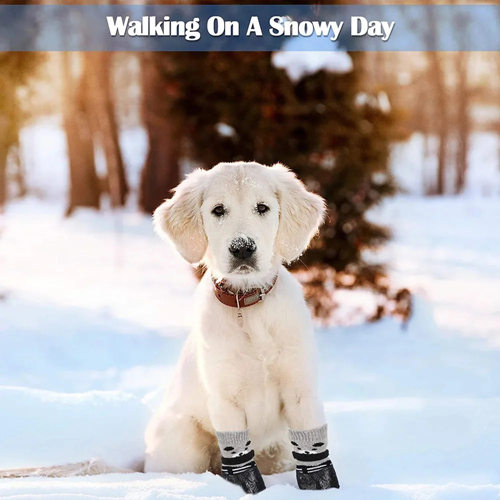 Dog Cat Boots Shoes Socks Waterproof Dog Shoes Rain Snow Pet Booties Anti-Slip Small Puppy Sock Shoes with Adjustable Drawstring 250402