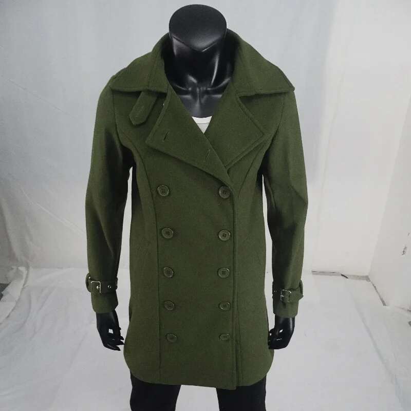 Winter Women's Woolen Jacket Double-Breasted Flap Lapel Ed Top Coat Slim-Fit Elegant Personalized Outerwear S-3Xl Solid Color