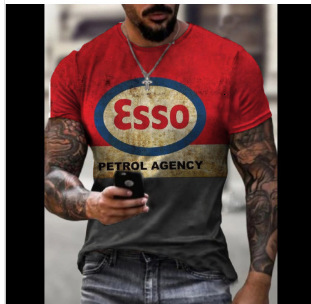 New mens clothing youth personalized sports 3D letter plus size printed T-shirt for men