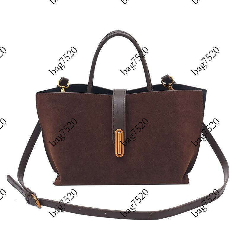 Stylish Design Retro Fashion New Faux Suede Crossbody Hasp Sewing Thread 2025 Large Capacity Commute Shoulder Bags