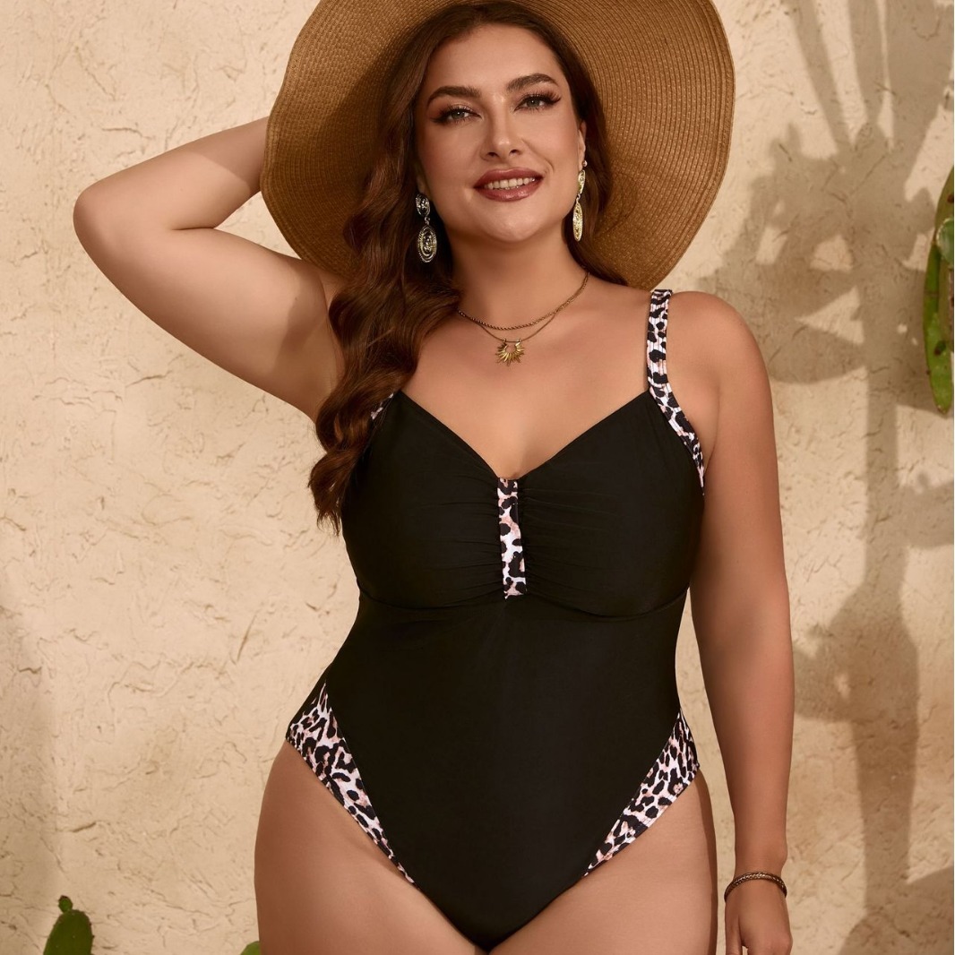 Fat woman jumpsuit tight triangle pants conservative plus fat little sister sports swimming outfit