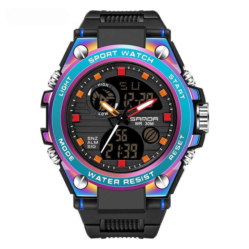 DHwatches Sanda New Multifunctional Electronic Watch Trendy Fashion Waterproof Sports Ins Style for Men and Women Students
