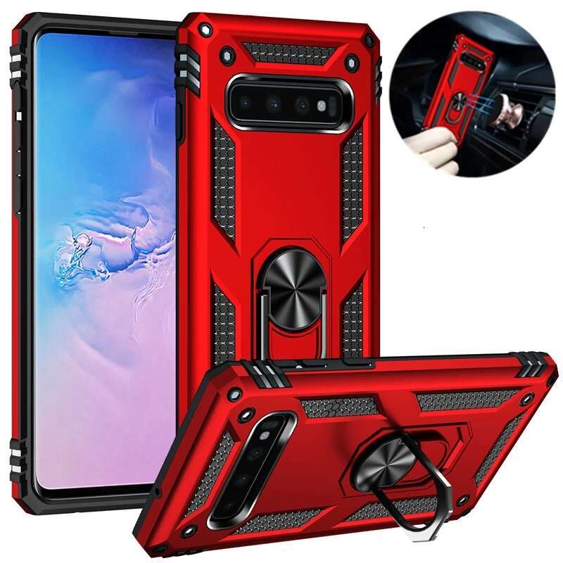 Galaxy S8 S9 S10 Plus Armor Magnetic Ring Holder Kickstand Phone Case For Samsung S7 S10E Note 8 9 Back Cover