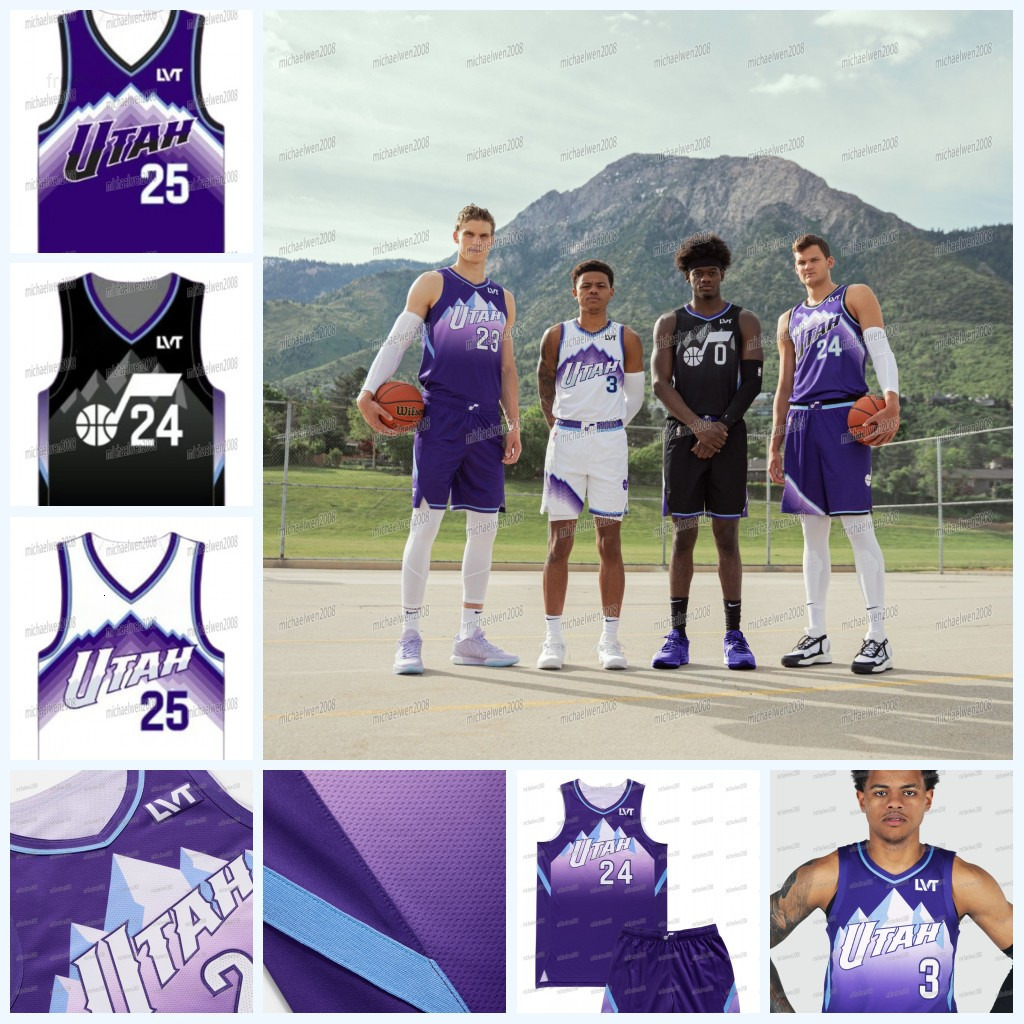 Utahs Jazzs 202526 Basketball Jersey Walter Clayton Jr Clarkson John Collins Keyonte George Markkanen Mykhailiuk Sexton Custom