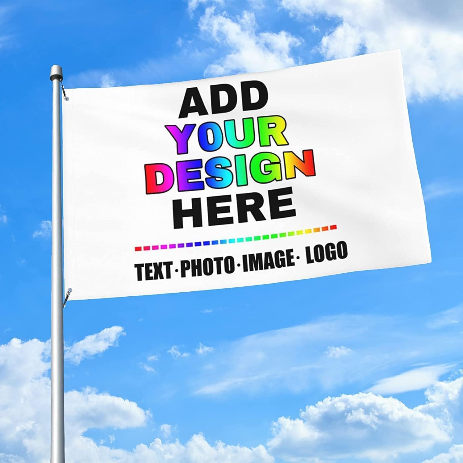 Custom 12x6FT single side printing single layer Flag Personalized Flags Banners Polyester 2 Grommets