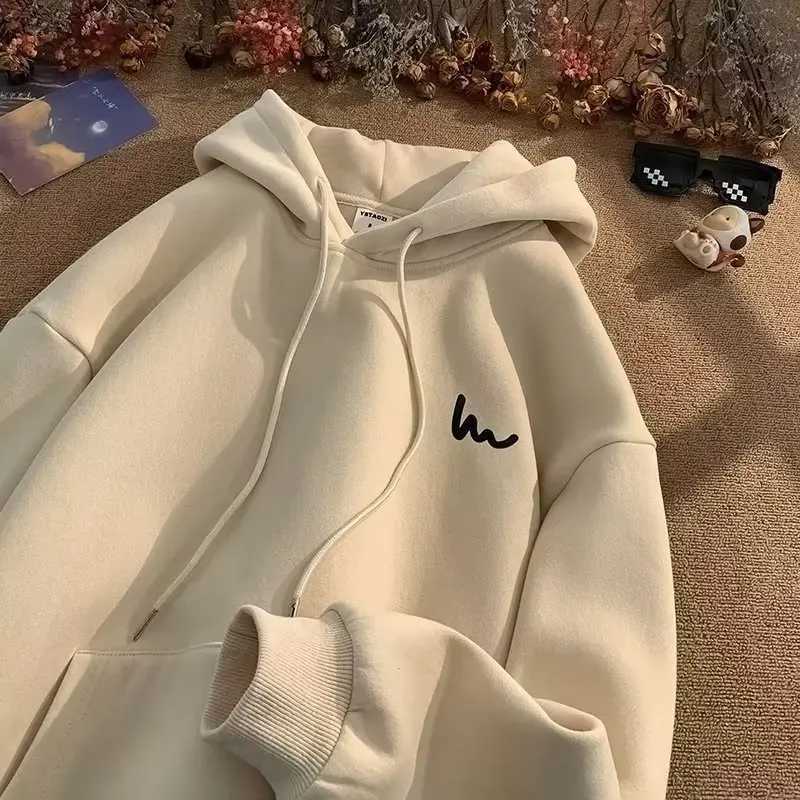 American hoodie men and women 2024 spring and autumn thin fashion brand oversize Korean lazy loose top W251106