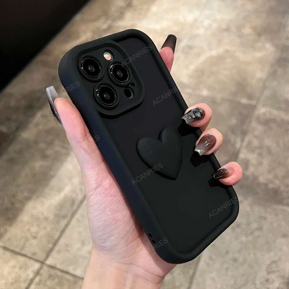 A 55 35 25 15 05S Cute Love Heart Matte Case For Samsung Galaxy A55 A35 A25 A15 A05S A54 A34 A24 A14 4G 5G Silicone Back Cover